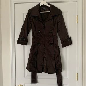 Bebe Brown Treanch Coat Size:Small.